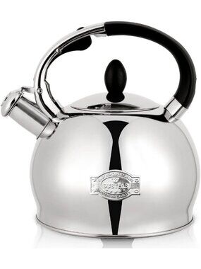 SUSTEAS Kitchen Whistling Tea Kettle 2.64Quart Stainless Steel Stove Top Silver